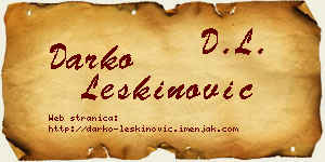 Darko Leškinović vizit kartica